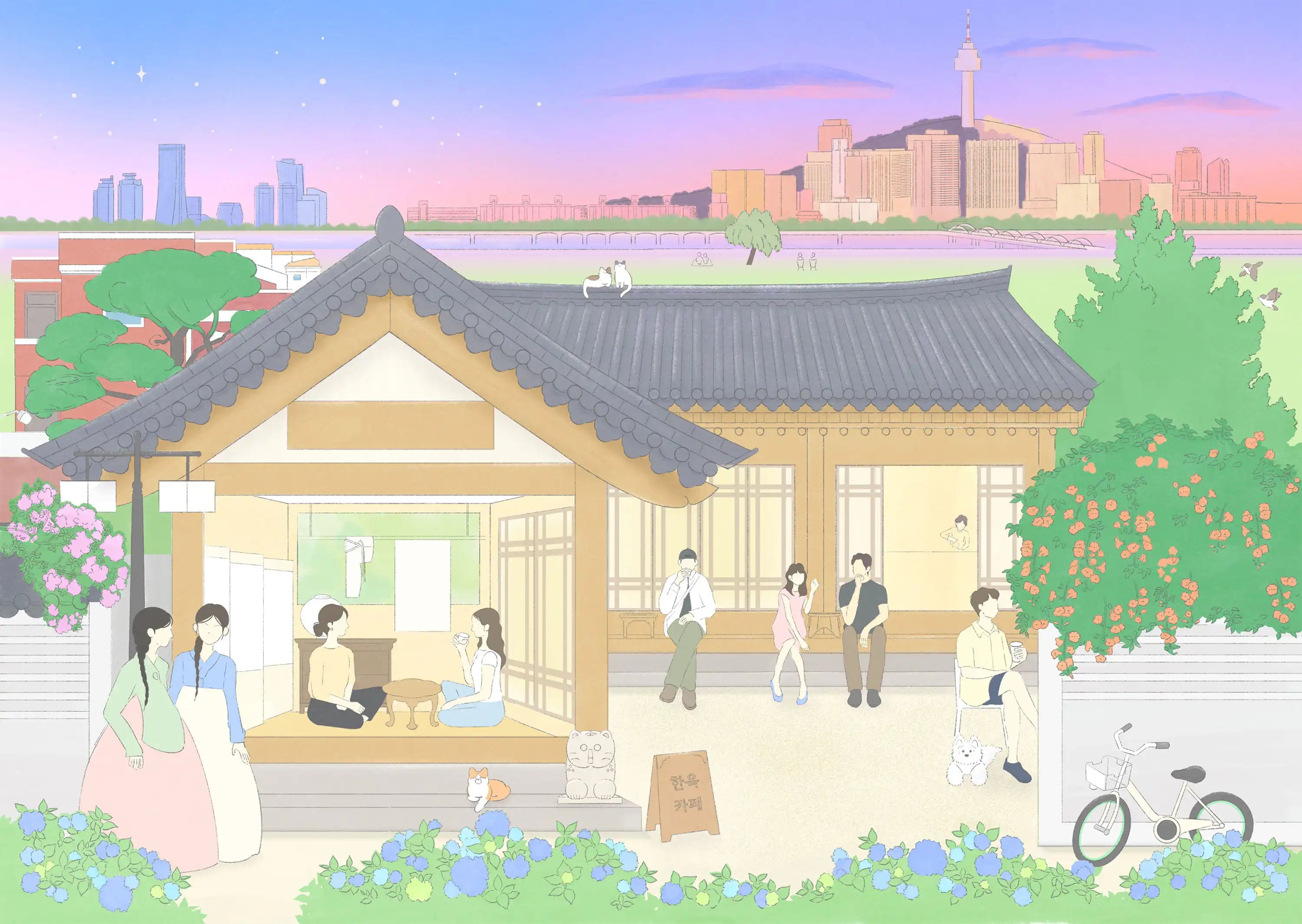 Hanok Café Seoul | 500 & 1000 Teile Puzzle