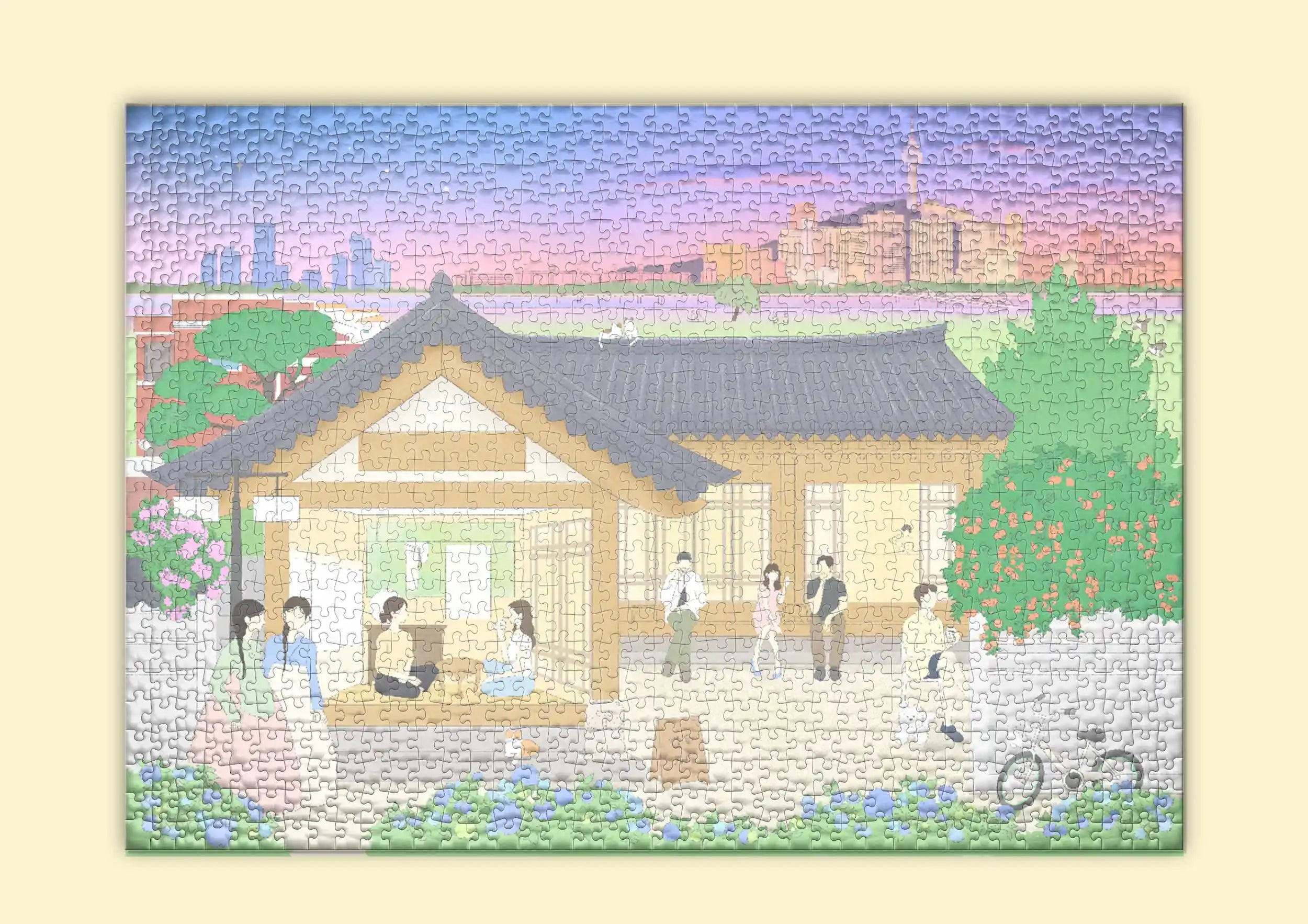 Hanok Café Seoul | 500 & 1000 Teile Puzzle