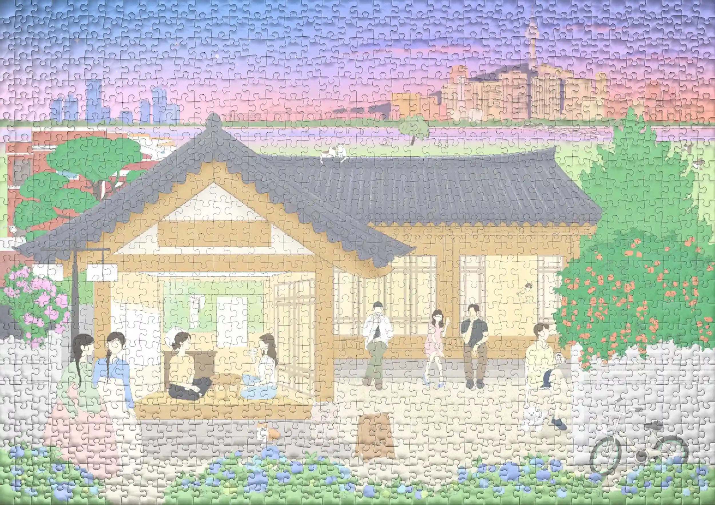 Hanok Café Seoul | 500 & 1000 Teile Puzzle